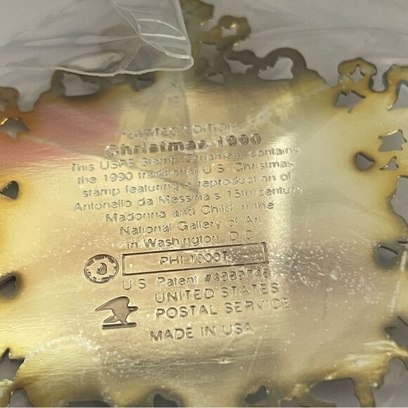 New vintage 1990 USPS stamp ornament Madonna and child - Picture 5 of 6